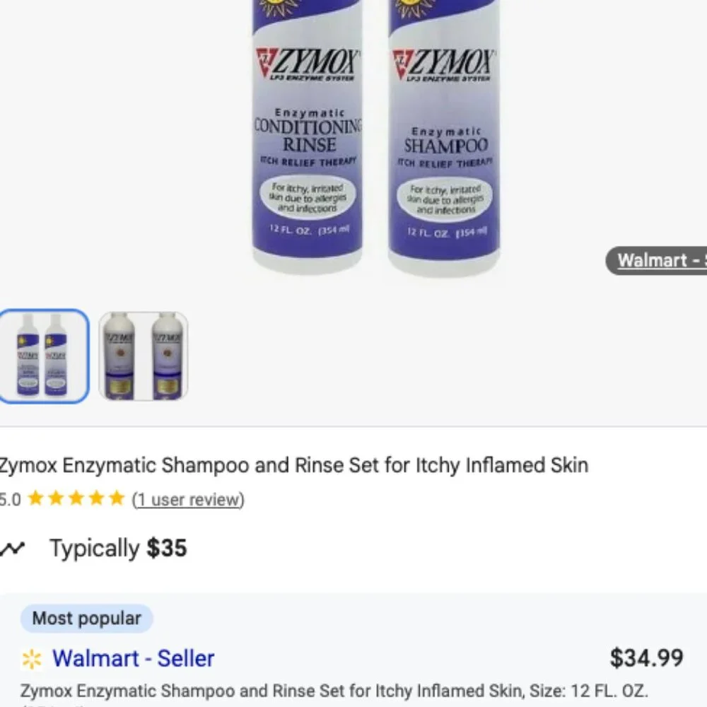 Zymox Enzymatic Pet Itch Relief Therapy Shampoo and Conditioning Rinse